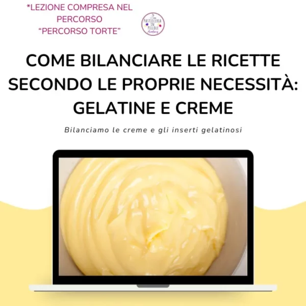 Percorso torte: Bilancia le tue ricette - Lezione 02 - Gli inserti, capire gli ingredienti e le loro funzioni in creme e gelatina